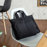 SANWA 山业笔记本电脑包 休闲单肩包 防泼水商务公文包 休闲手提包 黑色 15.6英寸