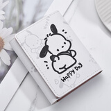 ins风可爱卡通帕恰狗钱包女款短款三折叠钱包零钱包皮夹一体卡包 翘屁帕帕/三折钱包-防消磁 7个 卡位