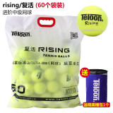 天龙（Teloon）网球训练球进阶初学专业比赛网球耐磨 Rising专业一袋（60个） 送桶包