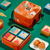 华美月饼礼盒蛋黄莲蓉中秋月饼礼盒祈福金秋980G