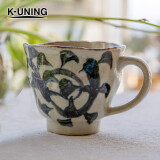 K-UNING 日本进口复古手绘唐草花纹盘子双耳料理钵菜盘饭盘咖啡杯马克杯 蛸唐草 马克杯