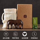 初心经络梳按摩梳头部头皮按摩梳五齿黑檀木面部刮痧穴位头疗梳