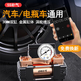 百年巨马【电动车充气泵】48V60V72v电瓶车30秒快充电修理店真空胎打气泵 12V汽车+48-72V双缸电动车