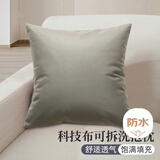 艾薇科技布防水抱枕沙发靠枕轻奢高级感床头靠背垫含抱枕芯砂石灰