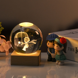 初凝（CHUNING）新年生日礼物女生送女友男生台灯小夜灯实用定制星空水晶球摆件 带伞天使木底座6厘米