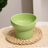 华元宠具（hoopet）猫碗陶瓷食盆猫粮碗水碗猫咪斜口高脚护颈宠物喝水狗狗碗猫用饭碗 陶瓷切口碗-绿色