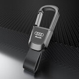 宝如义汽车钥匙扣男士锁匙扣钥匙圈挂饰高档钥匙链挂件定制车标刻字防丢 双面车标（奥迪车标）