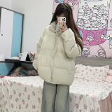 镜莎新款羽棉袄绒服女秋冬季保暖百搭宽松休闲情侣面包棉服棉衣外套女 图片色 均码【可备注码数】