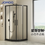 九牧（JOMOO） 【定制】 移门弧形整体淋浴房一体式淋浴玻璃隔断浴屏干湿分离E5 银色469/㎡雅黑489/㎡ 2.4㎡起订