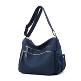 宾拓 韩版新款帆布包休闲女包牛津布包时尚单肩包女斜挎包送妈妈婆婆 升级款-大号蓝色