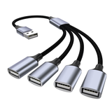 线之佳 车载usb扩展器一拖二三四大众宝马丰田分多口母座接口奔驰typc充电扩展器可读汽车U盘转接头快充 USB转4个USB【一分四 】充电+传输