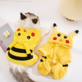 阿莫尔宠物小狗狗衣服秋冬装加绒加厚保暖泰迪比熊小型犬四脚衣猫咪衣服 皮卡丘（四脚） M-建议4-6斤内