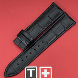 适用于天梭1853俊雅系列T063原厂皮带T063617a T063610a 原装T41真皮表带男 黑色黑线无扣（质保一年） 19mm