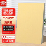易利丰(elifo)160g彩色皮纹纸a4封面纸A4封皮纸标书彩纸硬卡纸凹凸浅黄色压纹纸装订封面云彩纸50张