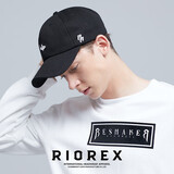 力嘶（RIOREX）大头围帽子男遮阳防晒棒球帽女鸭舌帽弯檐帽简约时尚多尺寸可选帽 黑色 62cm（61-63cm）