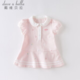 戴维贝拉（DAVE＆BELLA）汽水棉儿童裙子女童连衣裙公主裙女孩夏装婴儿夏季宝宝运动服 粉色 110 cm（建议身高100-110cm）