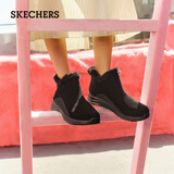 斯凯奇（Skechers）女休闲靴毛绒保暖雪地靴短筒靴144771 全黑色/BBK 35 