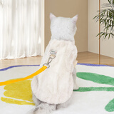 邦帛世冬季加厚保暖狗狗猫咪衣服两脚中小型犬防掉毛厚款宠物衣服  宠物衣服【可牵引白】 M