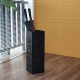 勋辰时尚简约创意字母家用大堂办公铁艺雨伞架桶伞桶收纳架置物架 黑色