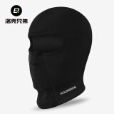 ROCKBROS保暖摩托车头套抓绒全脸面罩秋冬季户外防风骑行男女 黑色无孔