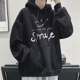嘉晔（JIAYE）连帽卫衣男2024春秋季潮流百搭青年学生休闲宽松加大码上衣外套 黑色 常规 XL