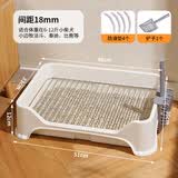 KimPets狗厕所小型犬宠物狗专用狗砂盆尿尿防踩屎便盆比熊不锈钢拉屎神器 白色【孔距18mm适合6-12斤】