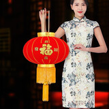 吉善缘大红灯笼挂件新年春节装饰品室外大门口阳台挂饰过年婚庆开业灯笼 60#长杆精品恭喜发财（单个）