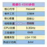 【二手95新英特尔酷睿I3-4代i5-4代I7-4代CPU台式机处理器 酷睿I5-4590 主频3.3