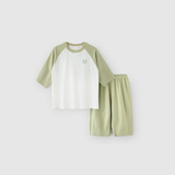 巴厘小猪（BALIPIG）【断码清仓】儿童睡衣套装夏季薄款女童套装中大童分体衣服家居服 浅豆绿 130 cm