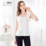 美标商场同款女100%桑蚕丝背心春夏真丝打底可外穿双面修身显瘦基础秋 白色 M (160/84A)