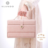 VLANDO【一键开合】高级疯马纹首饰盒送同事新娘新婚礼物生日礼物