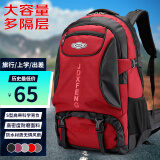 格尔顿背包男旅行包双肩包大容量书包户外旅游登山包 红色