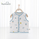欢喜小熊 宝宝马甲春秋夹棉薄款保暖外穿护后背心马夹坎肩婴儿衣服新生儿 田园小镇 蓝 80 (建议10-18月身高73-80cm)