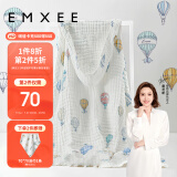 嫚熙（EMXEE）婴儿浴巾 新生儿纱布超柔棉春夏洗澡斗篷浴袍 气球岛105*105cm