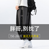 情缘贵族（QINGYUANGUIZU）大码男装秋季加肥加大潮胖子宽松肥佬显瘦运动长裤休闲长裤男 3298 XL(150斤到170斤)