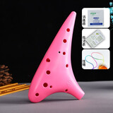 BAILINGNIAO百灵鸟12孔AC调塑胶陶笛树脂十二孔中音C调塑料学生小学初学演奏 (标准款）12孔粉色