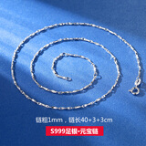 S999足银项链女锁骨链潮网红银饰品单链配链无吊坠百搭不褪色2021年新款 999足银元宝链（链长40+3+3cm）