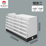 辉煌物美超市收银台柜便利店收银台转角柜台小型店铺母婴药店零食店吧台 A款-组合二 白+灰【90高/2.5厘台面/有隔板】