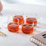 忆壶茶（YIHUTEA） 茶杯小品杯玻璃杯带把手耐热玻璃小茶碗品茗杯小杯子功夫茶具 100ml品杯4只