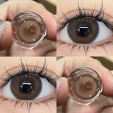OVOLOOK美瞳日抛10片小直径蓝黑棕色自然日常2025一次性隐形眼镜网红学生 甜酒褐棕14.2【日抛10片】 0度