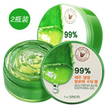 得鲜韩国the saem得鲜芦荟胶济州舒缓凝胶祛补水保湿痘晒后舒缓男女 得鲜芦荟胶绿色2盒* 300ml