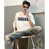 7家优品纯棉t恤男夏季字母印花潮牌街头痞帅重磅休闲百搭感短袖上衣 MCWP-SC84白色 M