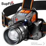 神火（SupFire）强光三色头灯充电式超亮长续航户外钓鱼骑行远射头戴式感应照明灯