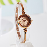 聚利时（Julius）时尚迷你小巧表盘精致镶水钻手链女表轻奢气质OL女士防水石英腕表 E咖色