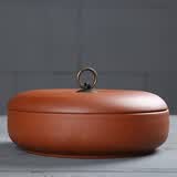 正扬 紫砂茶叶罐 陶瓷 大号密封普洱醒茶罐茶叶茶饼包装罐茶盒罐子 单片普洱罐（红）-单片装-纯色