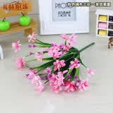 礼赫家饰 仿真花束雏菊舞蹈假花装饰小把塑料花蝴蝶兰婚庆花槽插花绢花 粉色绢布兰花【5支】