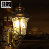 花园别墅   LED户外壁灯 过道阳台走廊单头欧式复古壁灯 防水室外墙壁灯 小号古铜色