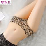 安致儿 低腰女士内裤性感豹纹收腹提臀三角裤头 咖啡+红色+黑色 均码（建议80-140斤）