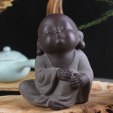 ku-life小僧紫砂茶宠摆件弥勒佛茶玩 茶具配件茶盘配件 悟禅