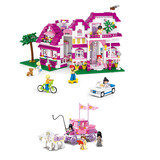 小鲁班拼装高能拼插积木阳光别墅儿童女孩启蒙公主玩具模型国庆中秋礼物 阳光别墅+皇家马车